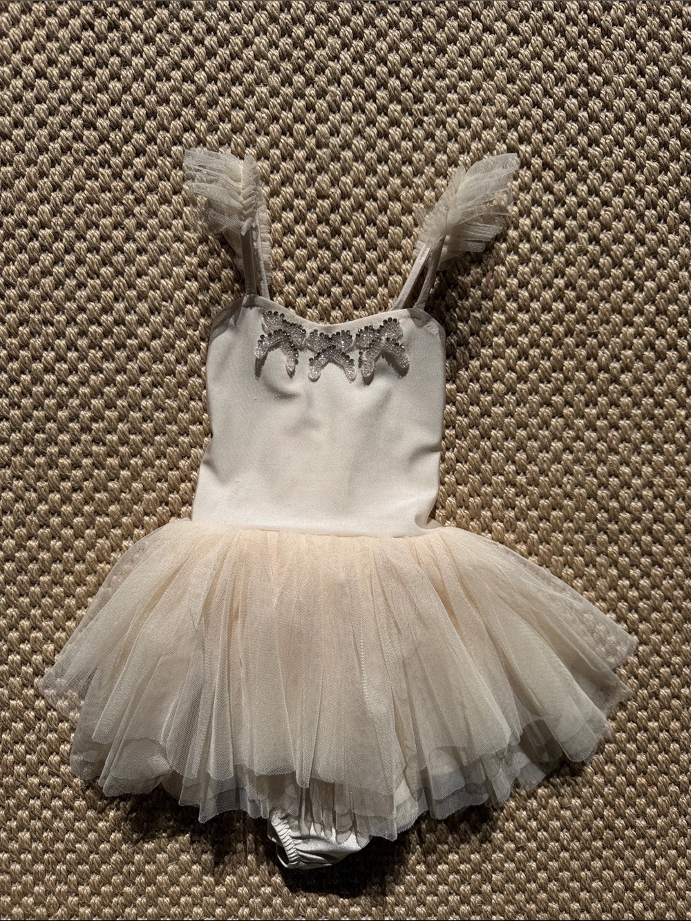 Ivory Tulle Ballet Costume with Crystal Applique